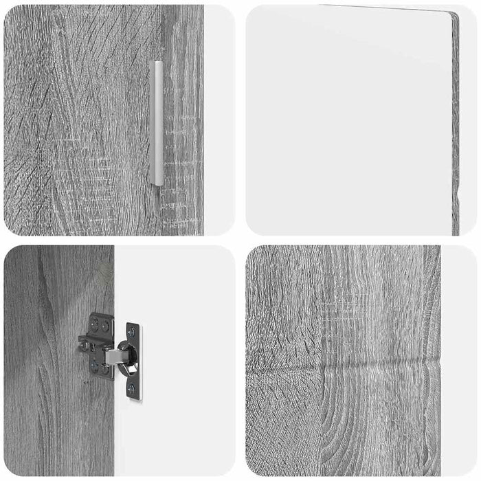 Bufet cu raft Gri Sonoma 88,5 x 30,5 x 55,5 cm Lemn compozit - WALTI WALTI