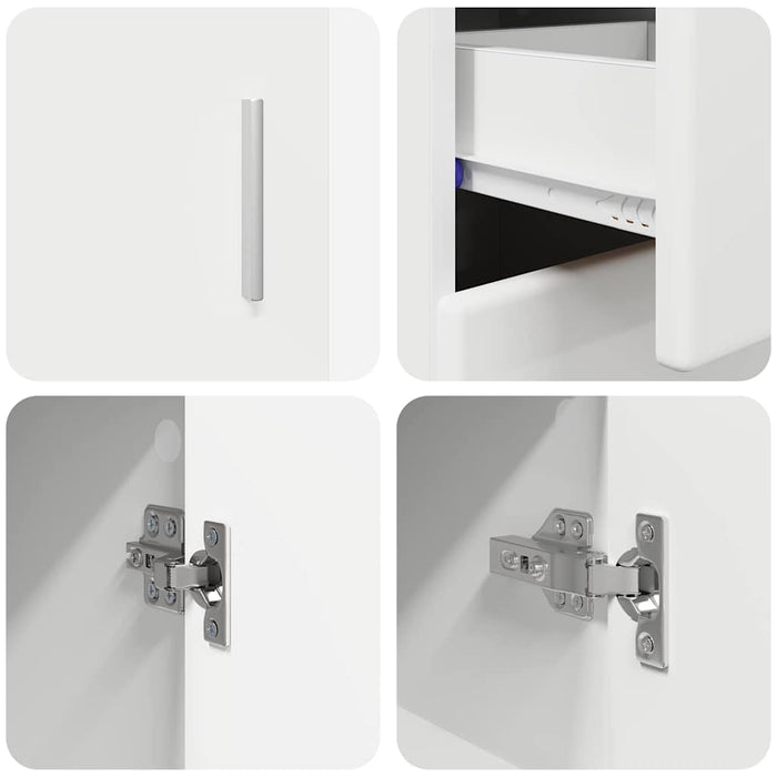Bufet cu raft cu ușă Alb 88,5 x 30,5 x 73 cm Lemn compozit - WALTI WALTI