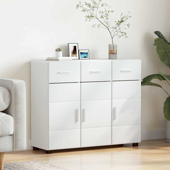 Bufet cu raft cu ușă Alb 88,5 x 30,5 x 73 cm Lemn compozit - WALTI WALTI