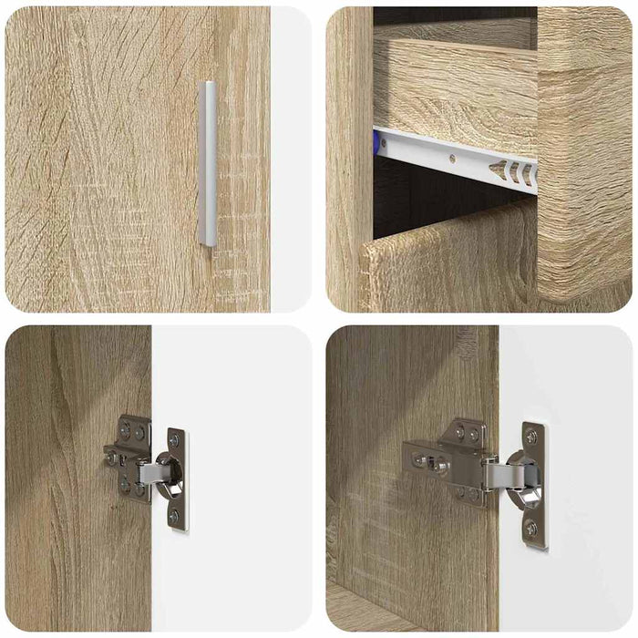 Bufet cu raft Stejar Sonoma 88,5 x 30,5 x 73 cm Lemn compozit - WALTI WALTI