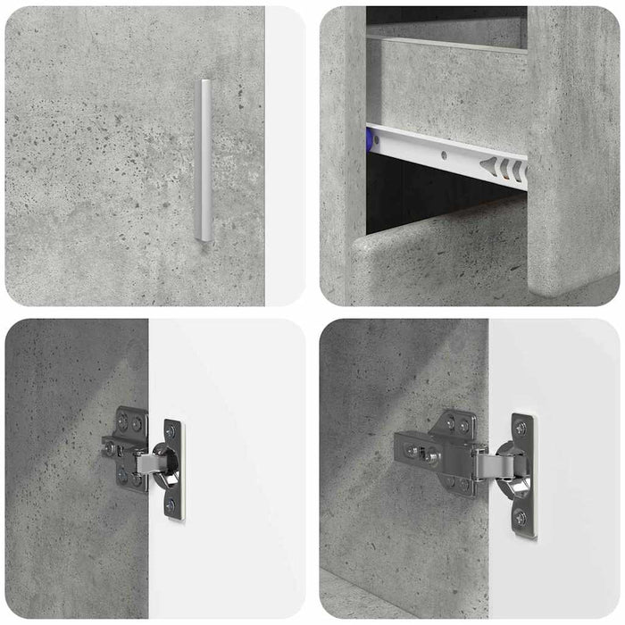 Bufet FLORIN Gri din beton 88,5 x 30,5 x 73 cm Lemn compozit WALTI