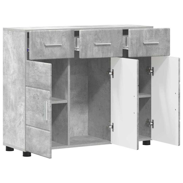 Bufet FLORIN Gri din beton 88,5 x 30,5 x 73 cm Lemn compozit WALTI