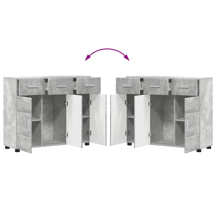 Bufet FLORIN Gri din beton 88,5 x 30,5 x 73 cm Lemn compozit WALTI