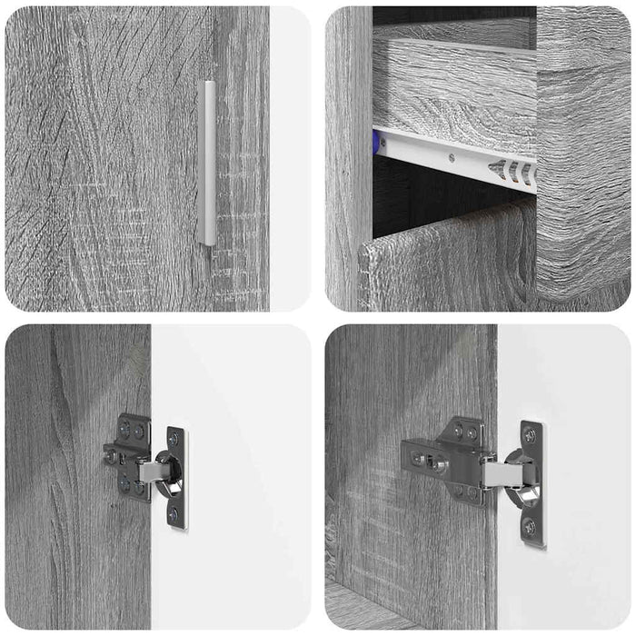 Bufet cu raft Gri Sonoma 88,5 x 30,5 x 73 cm Lemn compozit - WALTI WALTI
