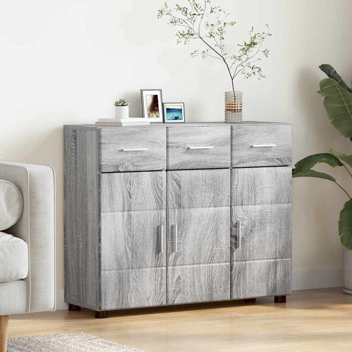 Bufet cu raft Gri Sonoma 88,5 x 30,5 x 73 cm Lemn compozit - WALTI WALTI