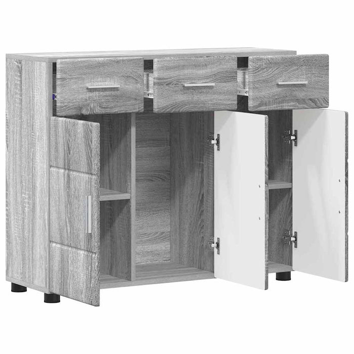 Bufet cu raft Gri Sonoma 88,5 x 30,5 x 73 cm Lemn compozit - WALTI WALTI