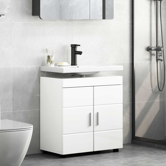 Set dulap baie TULUM Alb lucios 60 x 34 x 63 cm Lemn compozit - WALTI WALTI