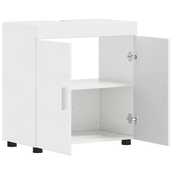 Set dulap baie TULUM Alb lucios 60 x 34 x 63 cm Lemn compozit - WALTI WALTI