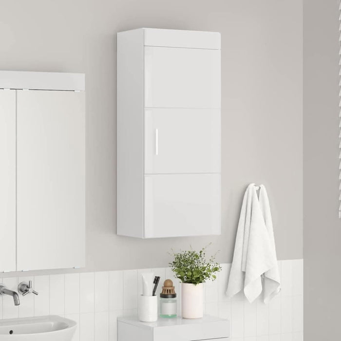 Dulap de perete pentru baie TULUM Alb lucios 37 x 24,5 x 86 cm - WALTI WALTI