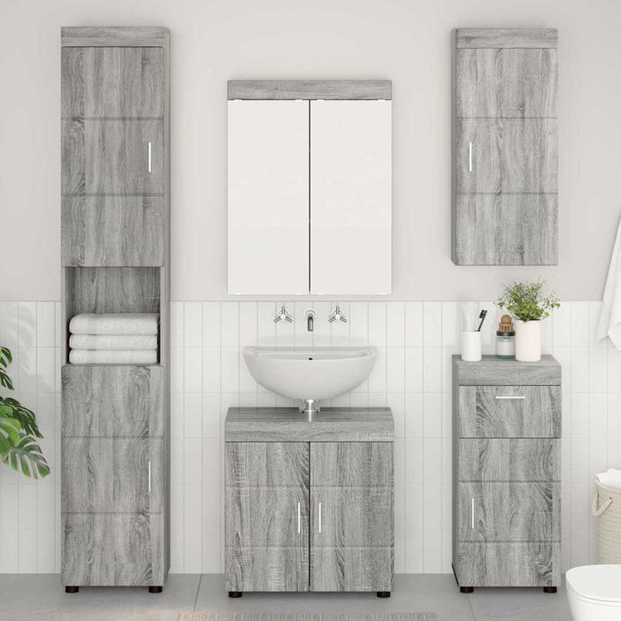 Dulap de perete pentru baie TULUM Gri Sonoma 37 x 24,5 x 86 cm - WALTI WALTI