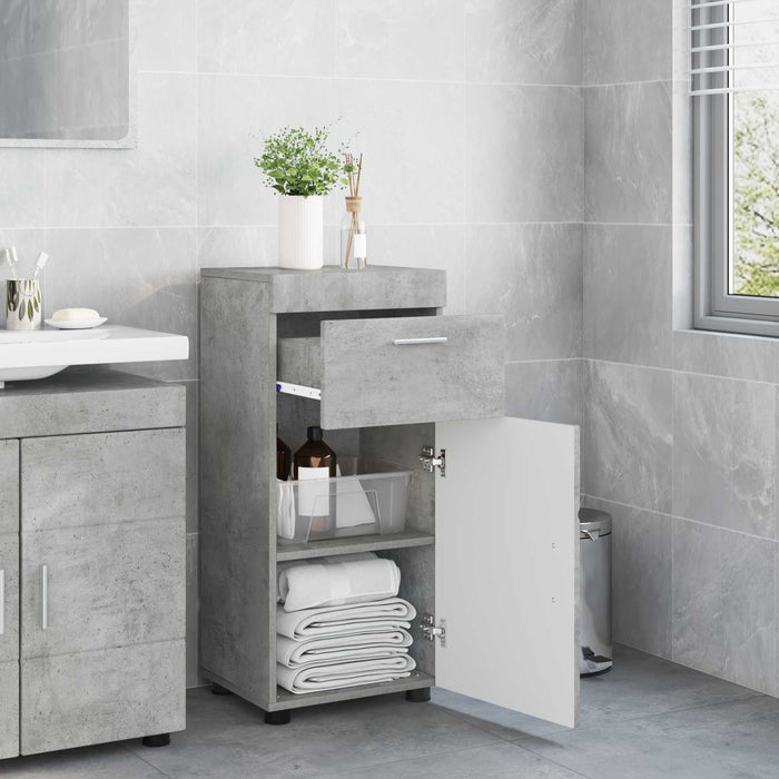 Set dulap baie cu sertar TULUM Gri din beton 37 x 31,5 x 82 cm - WALTI WALTI