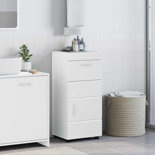 Set dulap baie TULUM Alb lucios 37 x 31,5 x 82 cm Lemn compozit - WALTI WALTI