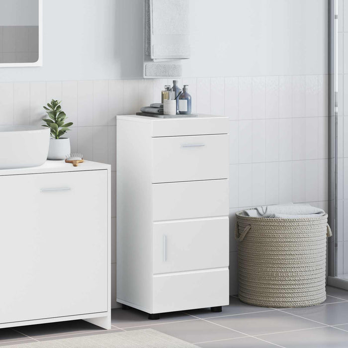 Set dulap baie TULUM Alb lucios 37 x 31,5 x 82 cm Lemn compozit - WALTI WALTI