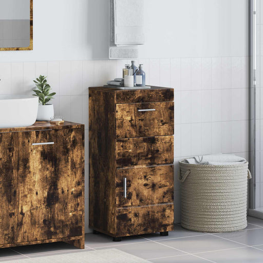 Set dulap baie cu sertar TULUM Stejar fumuriu 37 x 31,5 x 82 cm - WALTI WALTI