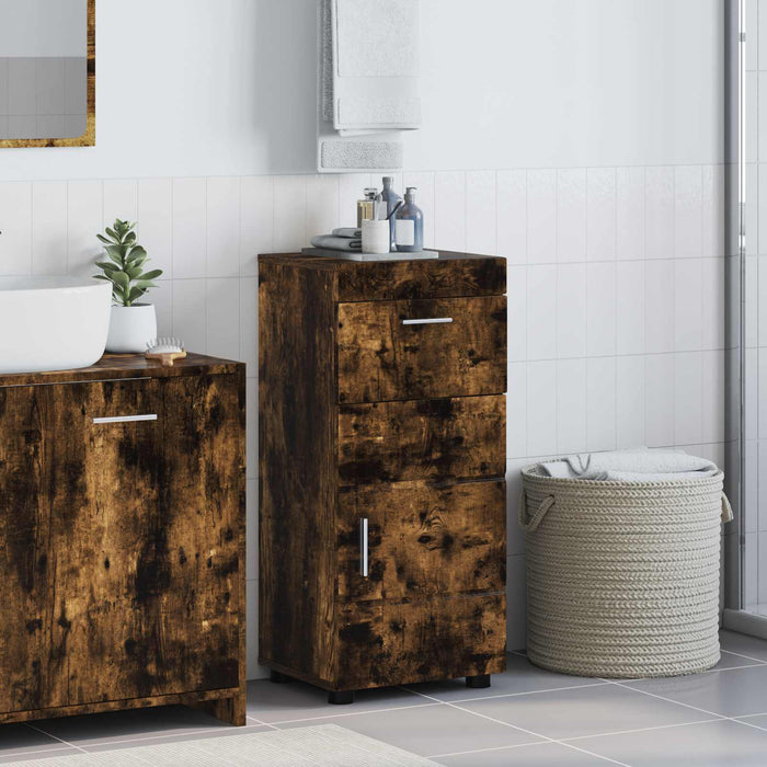Set dulap baie cu sertar TULUM Stejar fumuriu 37 x 31,5 x 82 cm - WALTI WALTI