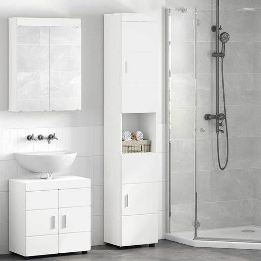 Set dulap baie TULUM Alb 37 x 31,5 x 203 cm Lemn compozit - WALTI WALTI