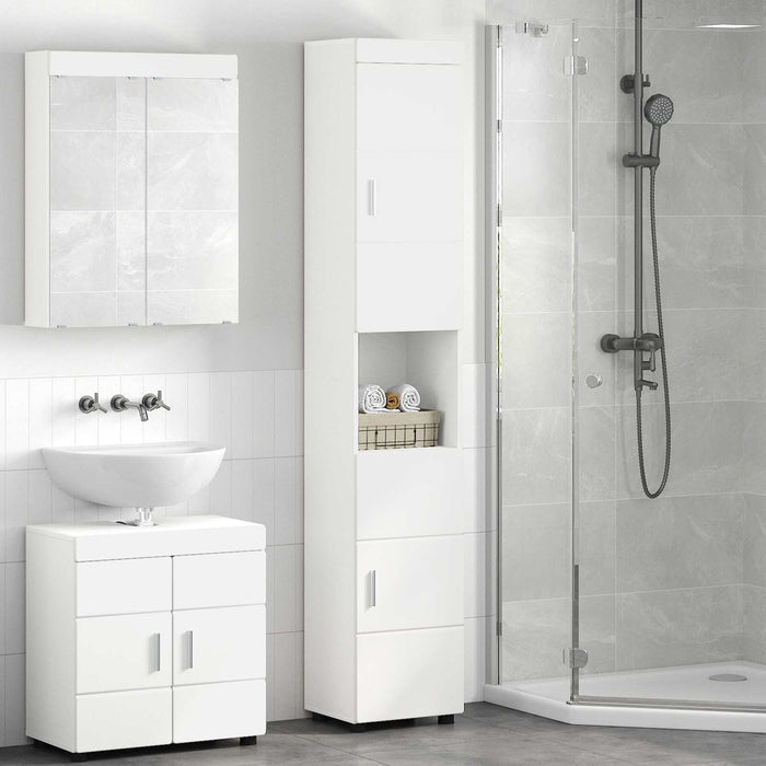 Set dulap baie TULUM Alb 37 x 31,5 x 203 cm Lemn compozit - WALTI WALTI