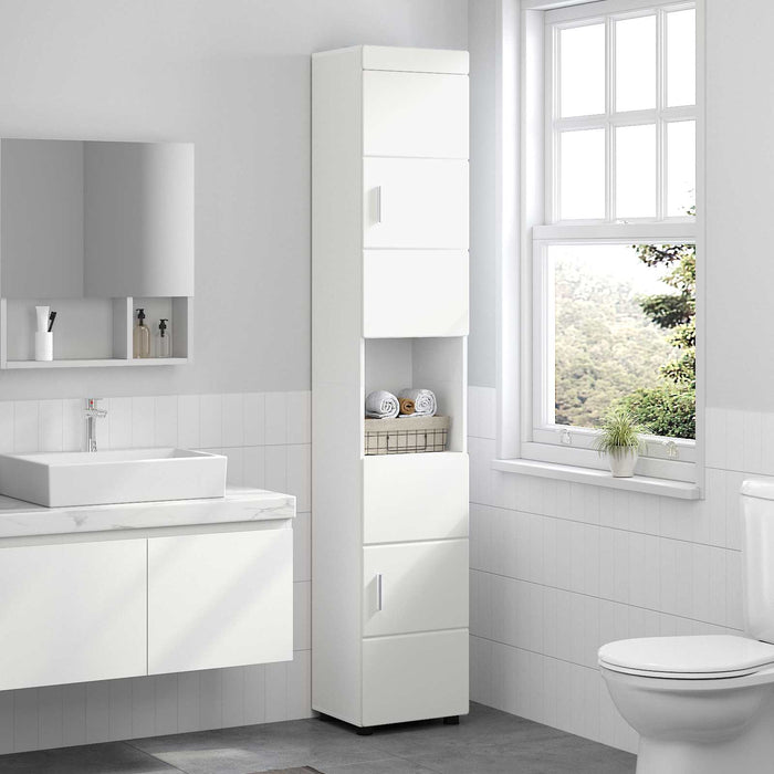 Set dulap baie TULUM Alb 37 x 31,5 x 203 cm Lemn compozit - WALTI WALTI