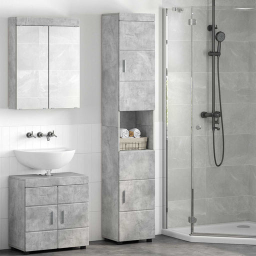 Set dulap baie TULUM Gri din beton 37 x 31,5 x 203 cm - WALTI WALTI