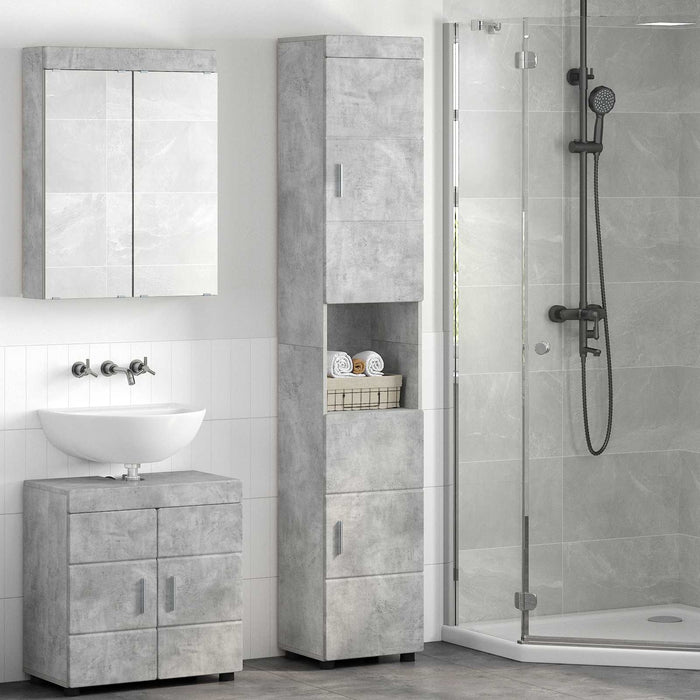 Set dulap baie TULUM Gri din beton 37 x 31,5 x 203 cm - WALTI WALTI