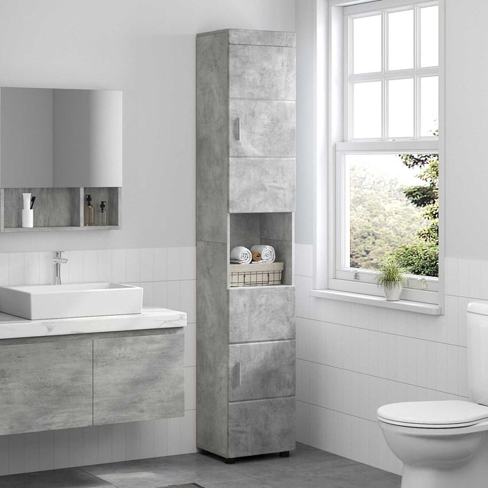 Set dulap baie TULUM Gri din beton 37 x 31,5 x 203 cm - WALTI WALTI