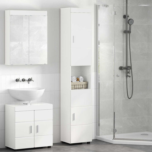 Set dulap baie TULUM Alb lucios 37 x 31,5 x 203 cm - WALTI WALTI