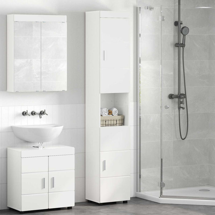 Set dulap baie TULUM Alb lucios 37 x 31,5 x 203 cm - WALTI WALTI