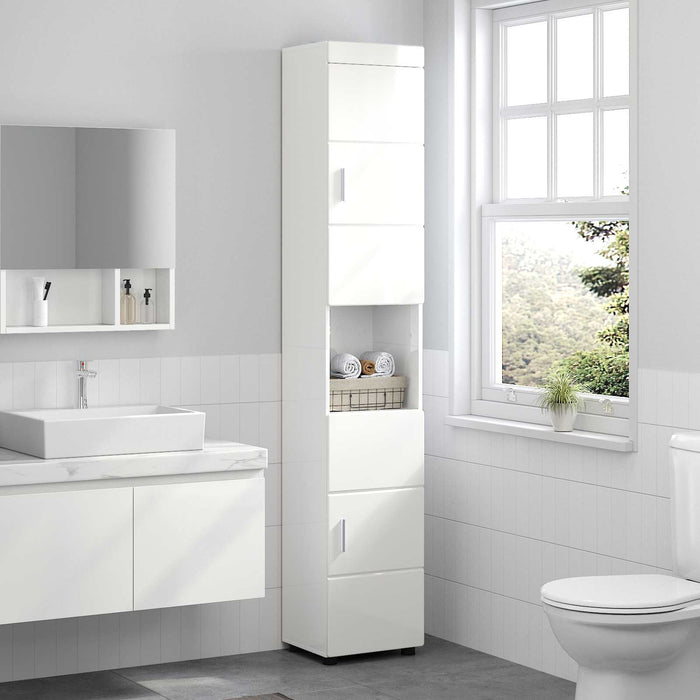 Set dulap baie TULUM Alb lucios 37 x 31,5 x 203 cm - WALTI WALTI