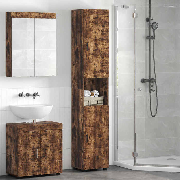Set dulap baie TULUM Stejar fumuriu 37 x 31,5 x 203 cm - WALTI WALTI