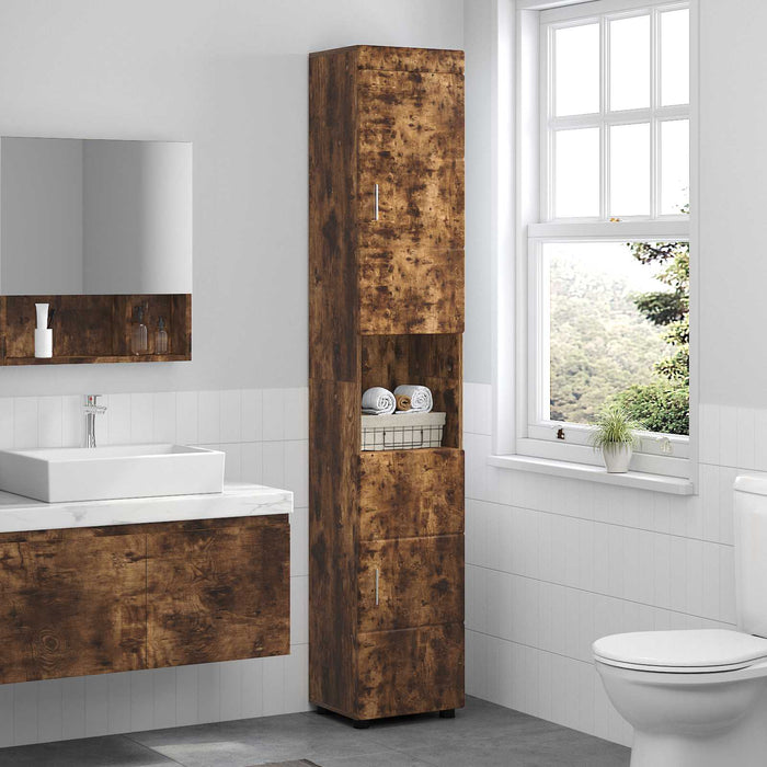 Set dulap baie TULUM Stejar fumuriu 37 x 31,5 x 203 cm - WALTI WALTI