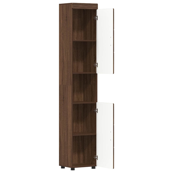 Set dulap baie TULUM Stejar închis 37 x 31,5 x 203 cm WALTI