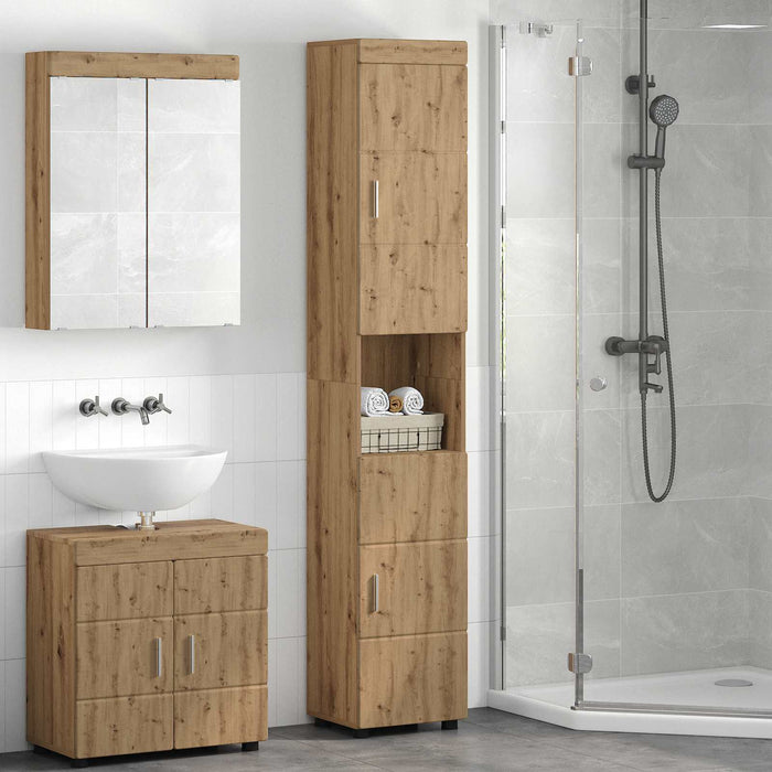 Set dulap baie TULUM Stejar Artizanal 37 x 31,5 x 203 cm WALTI