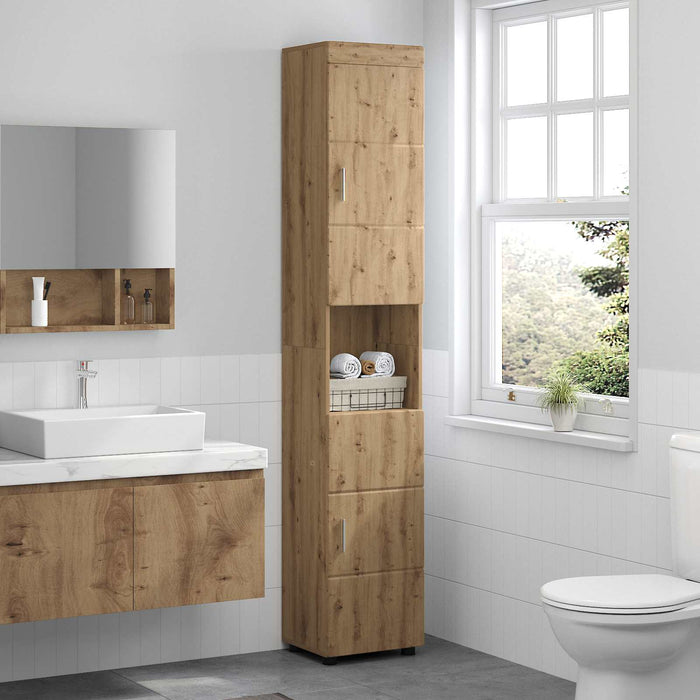Set dulap baie TULUM Stejar Artizanal 37 x 31,5 x 203 cm WALTI