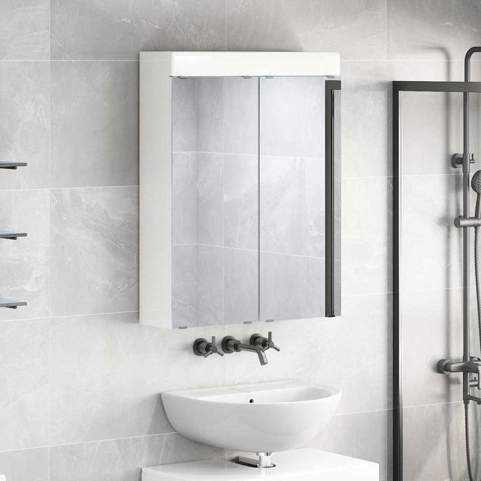 Dulap cu oglindă pentru baie TULUM Alb lucios 60 x 16,5 x 78 cm - WALTI WALTI