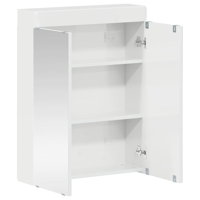 Dulap cu oglindă pentru baie TULUM Alb lucios 60 x 16,5 x 78 cm - WALTI WALTI