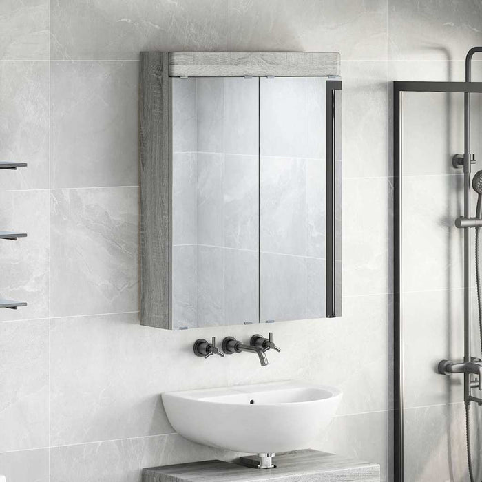 Dulap cu oglindă pentru baie TULUM Gri Sonoma 60 x 16,5 x 78 cm - WALTI WALTI