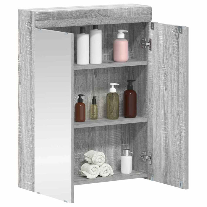Dulap cu oglindă pentru baie TULUM Gri Sonoma 60 x 16,5 x 78 cm - WALTI WALTI