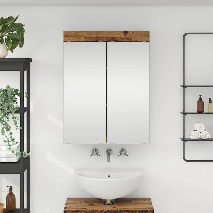 Dulap cu oglindă pentru baie TULUM Lemn vechi 60 x 16,5 x 78 cm WALTI