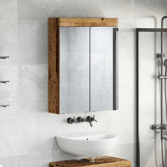 Dulap cu oglindă pentru baie TULUM Lemn vechi 60 x 16,5 x 78 cm WALTI