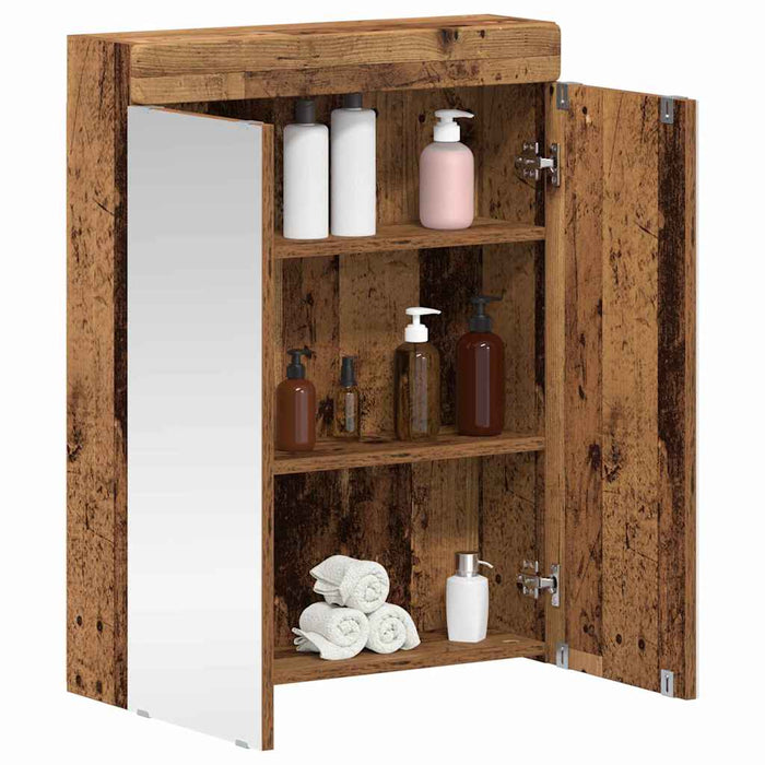 Dulap cu oglindă pentru baie TULUM Lemn vechi 60 x 16,5 x 78 cm WALTI