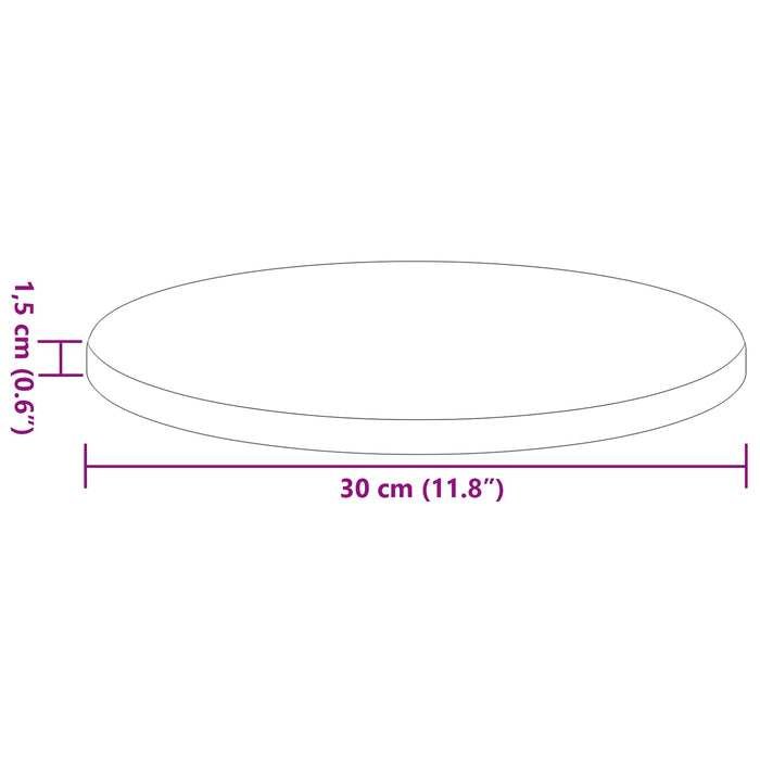 Placă de masă Ø 30 x 1,5 cm Rotund Lemn prelucrat Negru - WALTI WALTI