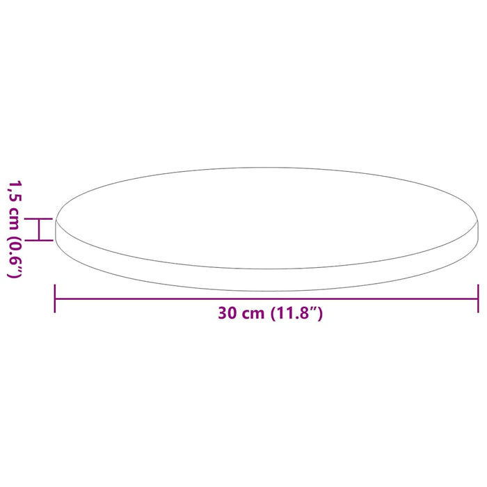 Placă de masă Ø 30 x 1,5 cm Rotund Lemn prelucrat - WALTI WALTI