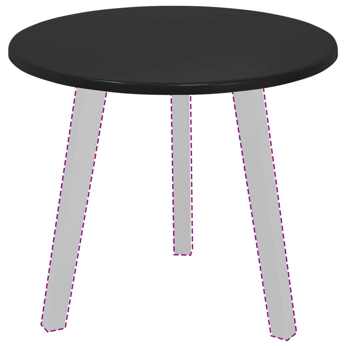 Placă de masă Negru Ø 50 x 1,5 cm Lemn compozit WALTI