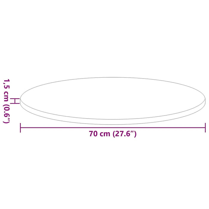 Placă de masă stejar artizanal 70 x 70 x 1,5 cm Lemn compozit - WALTI WALTI