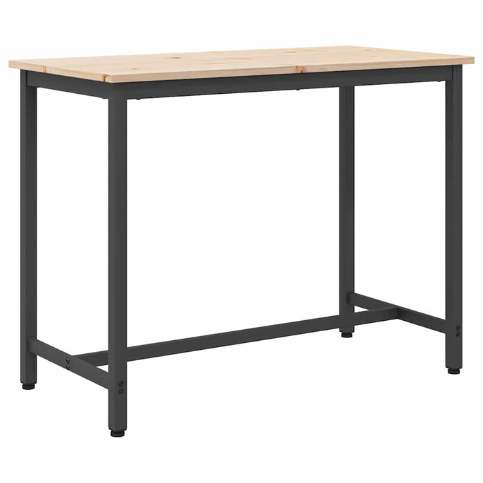 masă natural 100 x 50 x 77 cm Lemn ingineresc și oțel WALTI