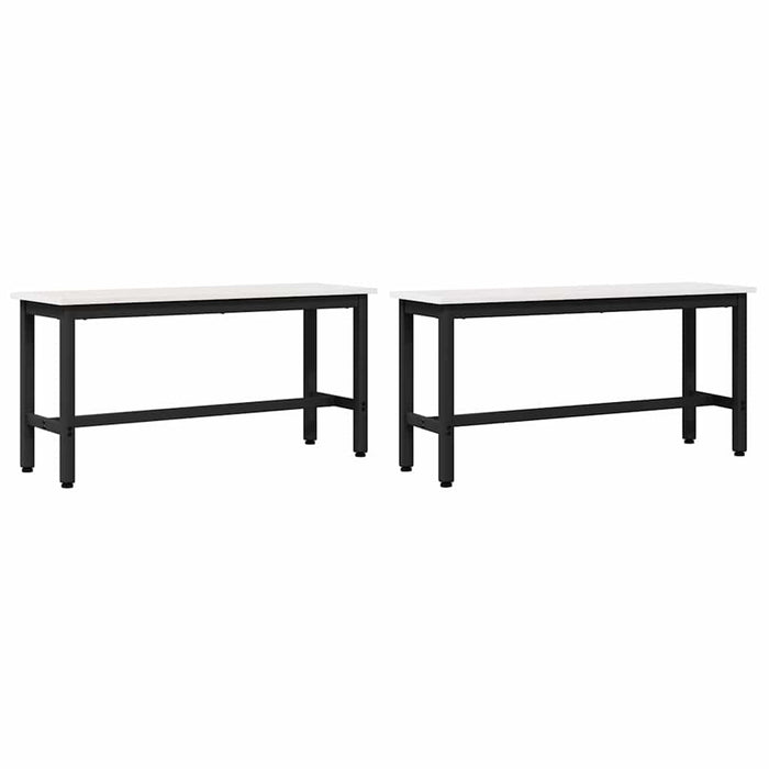 Bancă de Dining 2 pcs Alb 100 x 32,5 x 49 cm Lemn masiv de pin - WALTI WALTI