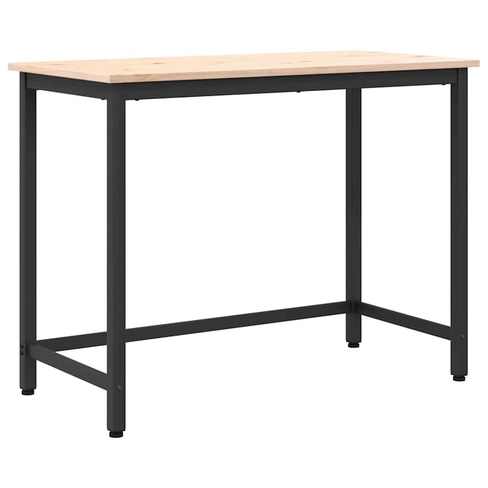 masă natural 100 x 50 x 77 cm Lemn ingineresc și oțel - WALTI WALTI
