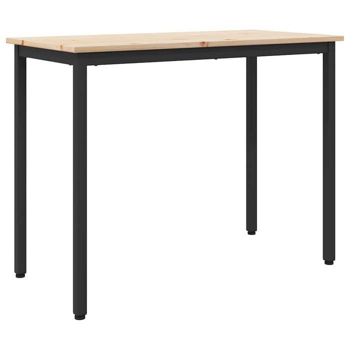 masă natural 100 x 50 x 77 cm Lemn ingineresc și oțel - WALTI WALTI