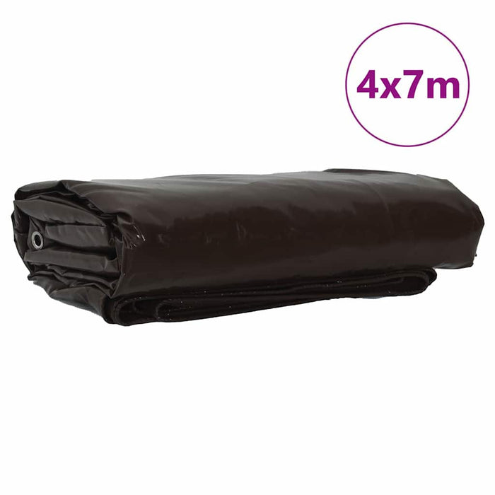 Pânză 650g / m² Maro 4 x 7 m Pânză cu acoperire PVC - WALTI WALTI