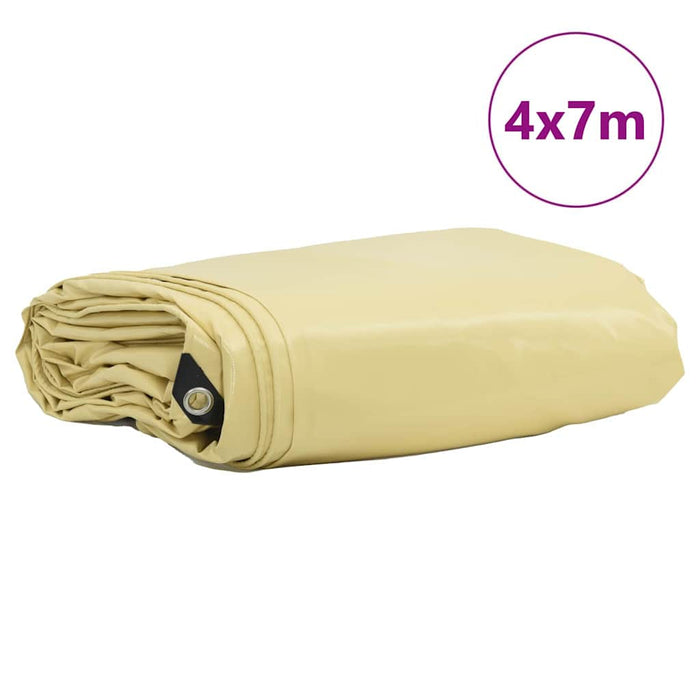 Pânză 650g / m² Bej 4 x 7 m Pânză cu acoperire PVC WALTI